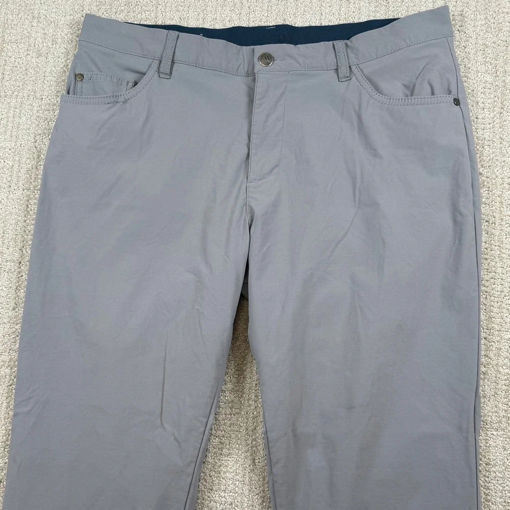 Adidas 365 Mens 34x32 (Actual 34x30) Gray Go-To 5 Pocket Tapered Fit Golf Pants